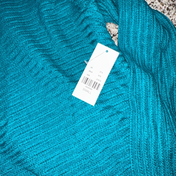 Teal sweater with open back NWT - Picture 2 of 3